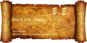 Bertics Emma névjegykártya